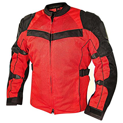 Xelement XS8161 All Season Mens Black/Red Tri-Tex/Mesh Jacket - Large