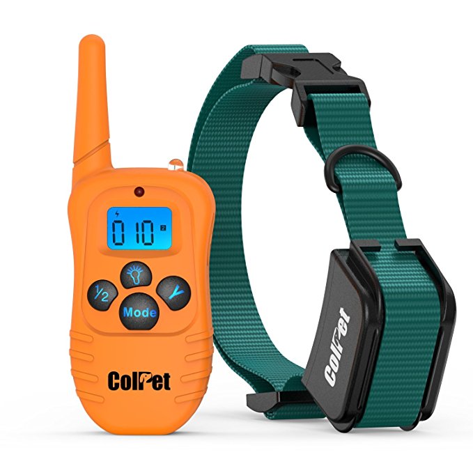 ColPet Dog Training Collar - ColPet Rechargeable and Waterproof Remote Dog Shock Collar with Beep, Vibration and Shock Electronic Collar, Orange/Yellow/Black