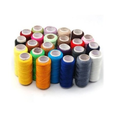 SODIAL- 24 Assorted Colors Polyester Sewing Thread-Pack of 24