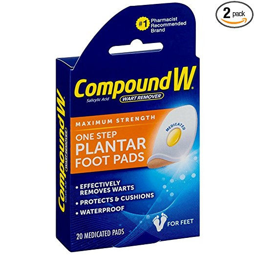 Compound W Maximum Stregth One Step Plantar Foot Pads,20 ea (Pack of 2)