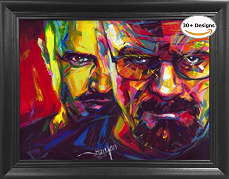 Breaking Bad Heisenberg Framed 3D Lenticular Picture - 14.5x18.5" - Unbelievable Life Like Framed 3D Art Pictures, Lenticular Posters, Cool Art Deco, Unique Wall Art Decor, With Dozens to Choose From!