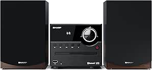 SHARP XLB512BR Micro système de Son 45 W avec Radio FM/FM, Bluetooth, USB, CD, MP3 Marron