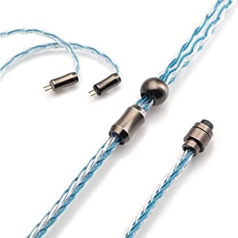 Linsoul Kinera Ace Cable 8 cores OFC OFC with Silver Plated Upgrade Cable with Detachable 4.4mm/2.5mm Balanced, 3.5mm Male Plug (2PIN, Kinera Ace)