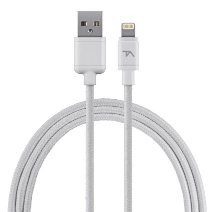 Apple Certified Lightning Cable by Tech Armor - 6FT White - Tough-Braided Extra-Strong Jacket - Sync/Charge iPhone & iPad - Lifetime Warranty