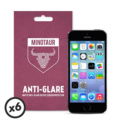 Apple iPhone SE/5S/5C/5 Screen Protector Pack, Matte Anti Glare by Minotaur (6 Screen Protectors)