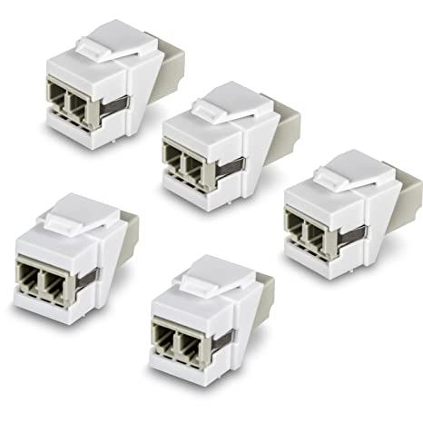 TRENDnet LC Duplex Fiber Optic Keystone Coupler Jacks– 5-Pack, TC-K05LC, Single-Mode & Multi-Mode Fiber Compatible, Use TC-KP24SA Shielded Blank Keystone Patch Panel (Sold Separately)