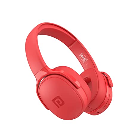 Portronics Muffs A Bluetooth 5.0 Wireless Headphone Over The Ear Headset with Handsfree Calling, Comfortable Design, 3.5mm Aux-in, Long Playtime, Powerful Bass(Red)