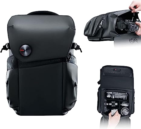 VSGO Camera Backpack Waterproof,15.6 inch Laptop Compartment with Rain Cover, Compatible for Sony Canon Nikon Camera, DJI Stabilizers, Lens Tripod Accessories 20L