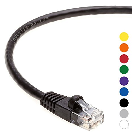 InstallerParts CAT6 Ethernet Cable 150 FT Black - UTP Booted - Professional Series - 10 Gigabit/Sec Network / High Speed Internet Cable, 550MHZ