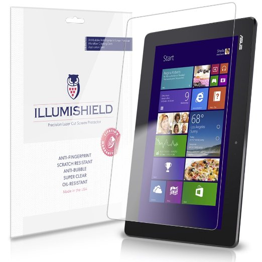 iLLumiShield - Asus Transformer Book T100 Screen Protector Japanese Ultra Clear HD Film with Anti-Bubble and Anti-Fingerprint - High Quality (Invisible) LCD Shield - Lifetime Replacement Warranty - [2-Pack] OEM / Retail Packaging