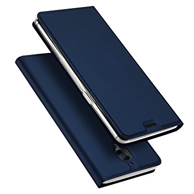 iKuboo Oneplus 3/3T Case, iKuboo Luxury Slim PU Leather Flip Protective Magnetic Cover Case for Oneplus 3/3T with Card Slot and Stand Function- Blue