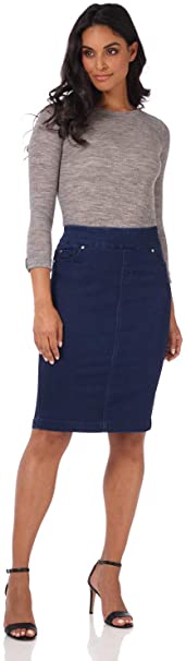 Rekucci Jeans Women's Ease into Comfort Pull-On Stretch Denim Skirt