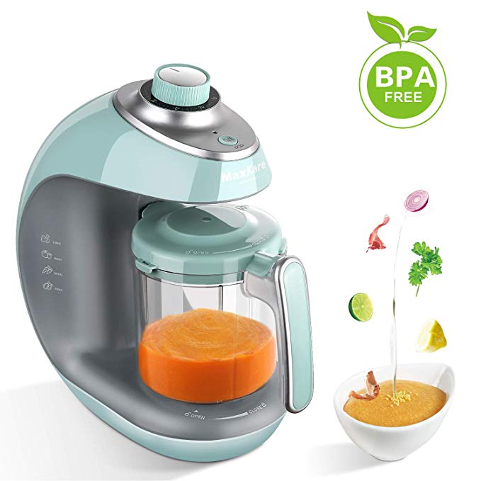 Maxkare Baby Food Maker | Meal Station with Toddlers with Steam, Blend, Chop, Disinfect, Clean Function, 20 Oz Tritan Stirring Cup,Built in Timer,Fashion knob,Steam Cooker and Blender Processor