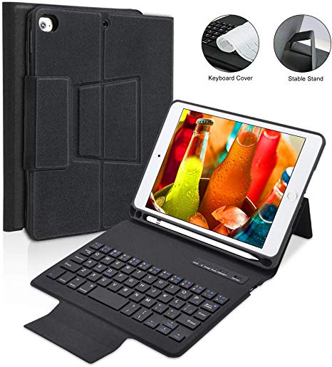 iPad Mini 5 / Mini 4 Keyboard Case - Smart Stable Stand Protect Case Leather Cover with Detachable Wireless Bluetooth Keyboard for iPad Mini 5th Gen 2019 / iPad Mini 4 2015 [Auto Sleep/Wake Function]