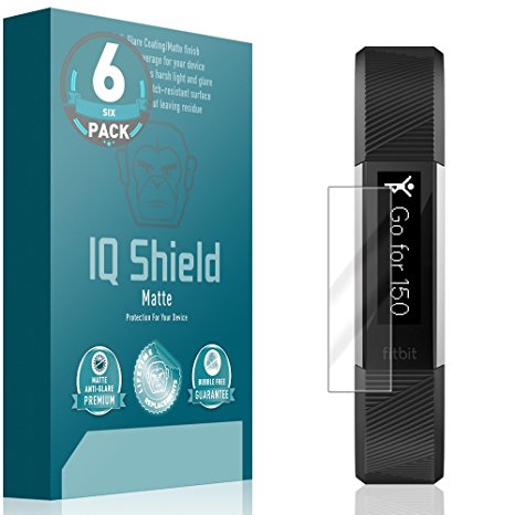 Fitbit Alta HR Screen Protector (6-Pack), IQ Shield Matte Full Coverage Anti-Glare Screen Protector for Fitbit Alta HR Bubble-Free Film