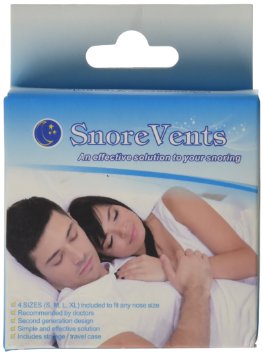 SnoreVents An Effective Solution To Your Snoring Stops Snoring and Heavy Breathing All Order Includes 4 SizesTravel Bag and Free Anti-Bacterial Case