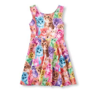 Z.D Girls'sleeveless printing animals Dresses