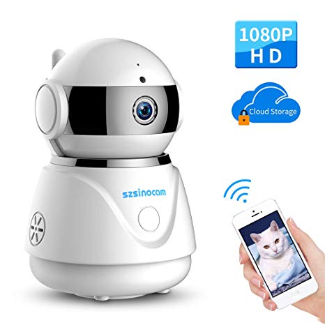 [Updated Version] IP Camera,SZSINOCAM WIFI Camera 1080p FHD Security Camera with Night Vision, Cloud Service Available ,Pan/Tilt/zoom,Motion Detection,2-Way Audio Wireless Camera for Baby/Elder/Pet