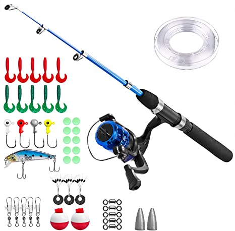 Kids Fishing Pole,Light and Portable Telescopic Fishing Rod and Reel Combos for Youth Fishing