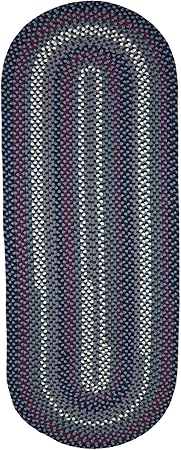 Super Area Rugs Santa Maria Braided Rug Indoor Outdoor Rug Washable Reversible Patio Deck Carpet, Old Glory, 2' X 8' Runner