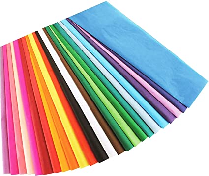 20pk Assorted Coloured Tissue Paper