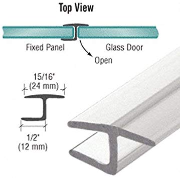 CRL Polycarbonate "h" Jamb 180 Degree for 1/2" Glass by CR Laurence