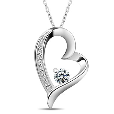 Shally Women's 18K White Gold Plated You Are the Only One in My Heart Necklace