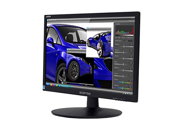 Sceptre 22-Inch 75Hz 1080p LED Monitor HDMI VGA Build-in Speakers, Brushed Black 2019 (E225W-19203S)