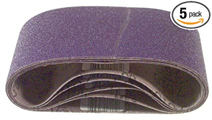 3M 81433 4-Inch x 24-Inch Purple Regalite Resin Bond 120 Grit Cloth Sanding Belt, Pack of 5