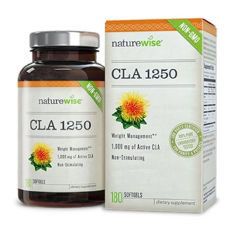 NatureWise High Potency CLA 1250 Supplement, 1000 mg, 180 Count