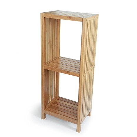 Deluxe Bathroom Bamboo Freestanding Organizing Shelf. (3-Tier Shelf)