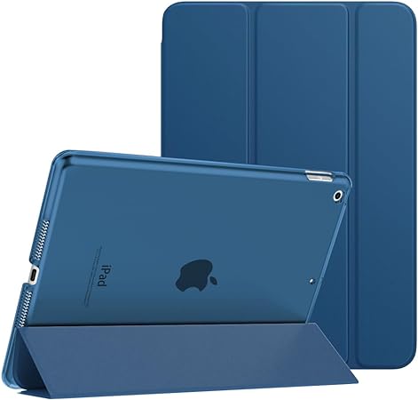 MoKo Case for iPad 10.2 iPad 9th Generation 2021/ iPad 8th Generation 2020/ iPad 7th Generation 2019, Slim Stand Hard Back Shell Smart Cover Case for iPad 10.2 inch, Auto Wake/Sleep, Dark Sea Blue