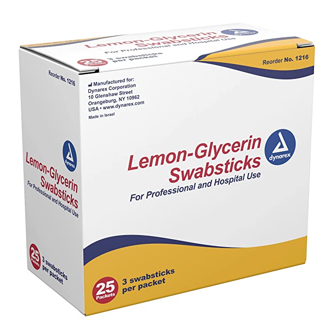 Lemon Glycerin Swabsticks Dynarex 25x3