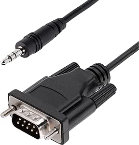 StarTech.com 3ft (1m) DB9 to 3.5mm Serial Cable for Serial Device Configuration, RS232 DB9 Male to 3.5mm Cable for Calibrating Projectors, Digital Signage, TVs via Audio Jack (9M351M-RS232-CABLE)