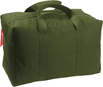 Tactical Parachute Cargo Bag Heavy Duty Canvas Carry Duffle | Simple Bag with One Huge Pocket | Small & Large Sizes Available | Great for Campers, Weekend Getaway, Travel, Gym and More!