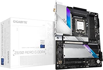 GIGABYTE Z690 AERO G DDR4 (LGA 1700/ Intel Z690/ ATX/ DDR4/ Quad M.2/ PCIe 5.0/ USB 3.2 Gen2X2 Type-C/WiFi 6/ Intel 2.5 GbE LAN/Motherboard)