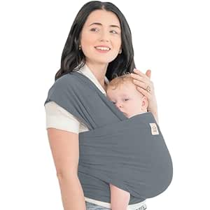 KeaBabies Baby Wrap Carrier - All in 1 Original Breathable Baby Sling, Lightweight,Hands Free Baby Carrier Sling, Baby Carrier Wrap, Baby Carriers for Newborn, Infant,Baby Wraps Carrier(Midnight Gray)