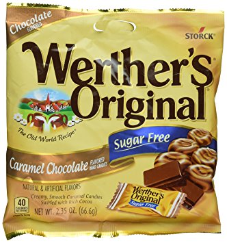 Werther's Original Sugar Free Candies, Caramel Chocolate, 2.35 Ounce (Pack of 4)