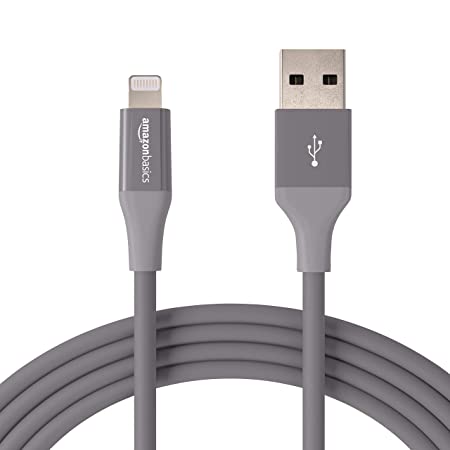 AmazonBasics Apple Certified Lightning to USB Charge and Sync Cable, Advanced Collection, 10 Feet (3 Meters) - Grey