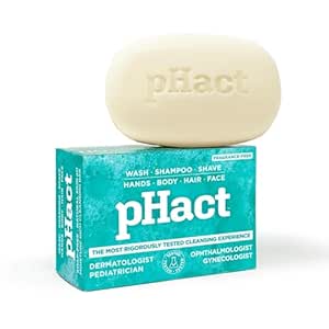 ANDREW LESSMAN pHact Moisture-Rich, Soap-Free Cleansing Bar. Natural Skin pH. Fragrance-Free. All Skin Types - Even Sensitive Skin. Hypoallergenic. Dermatologist Tested. 6-Pack 4.25 oz each