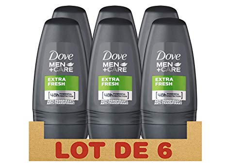 Dove Men Care Extra Fresh Antiperspirant Roll-On, 1.7 Ounce / 50 ml (Pack of 6)