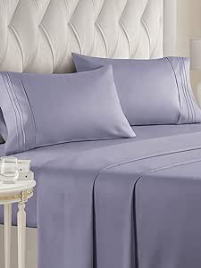 Full Size 4 Piece Sheet Set - Extra Soft, Breathable & Cooling Sheets - Hotel Luxury Durable Bed Sheets for Women & Men - Deep Pockets, Easy-Fit & Wrinkle-Free Sheets - Dusty Purple Oeko-Tex Sheets