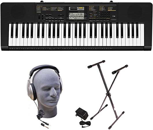 Casio Inc. CTK2400 PPK 61-Key Premium Portable Keyboard Package with Samson HP30 Headphones, Stand and Power Supply