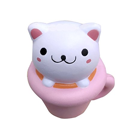Eworld - Squishy Cat Toy - Jumbo Slow Rising Cupcake Cat Kawaii Kitty Soft Cute Hand Pillow Hand Wrist Toy Gift