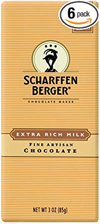SCHARFEEN BERGER Artisan Chocolate Bars, Extra Rich Milk, 3 Ounce (Pack of 6)