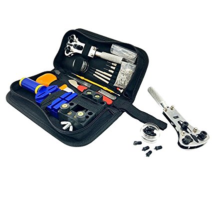 Professional Watch Repair Tool Kit, Geepro Portable Watchmaker Watch Case Opener Link Remover Spring Bar Tool Antimagnetic Screwdriver With Carrying Case