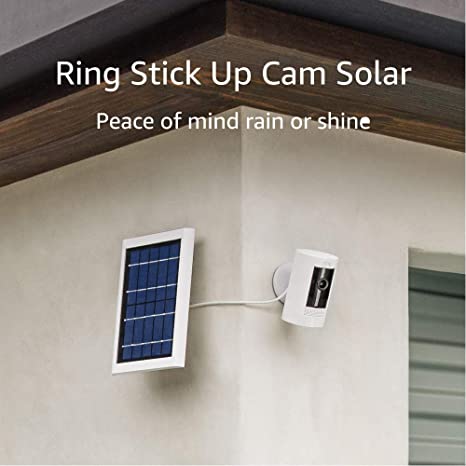 All-new Ring Stick Up Cam Solar HD security camera with two-way talk, Works with Alexa – 4-Pack