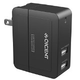 QICENT 20W USB Dual-Port Smart TravelWall Charger with Smart Charging TechnologySCT For iPhone 6 6 Plus 5S Tablets Smartphones