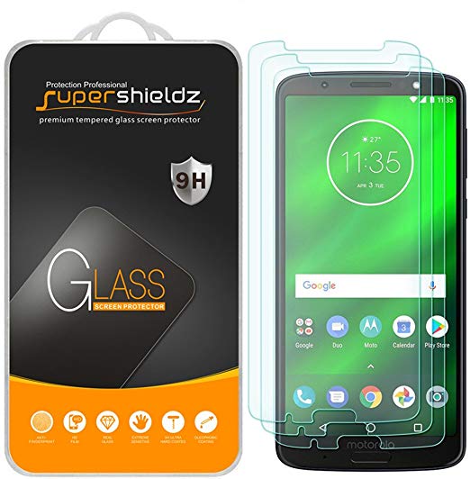 [3-Pack] Supershieldz for Motorola (Moto G6 Plus) Tempered Glass Screen Protector, Anti-Scratch, Bubble Free, Lifetime Replacement