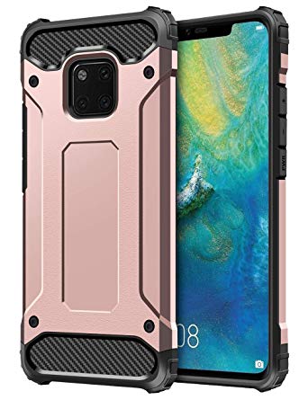 SAMONPOW Armor Case for Huawei Mate 20 Pro,Dual Layer Rugged Huawei Mate 20 Pro Case Heavy Duty Protection Hard PC Back Soft TPU Inner Shockproof Tough Cover for Huawei Mate 20 Pro(2018) - Rose Gold